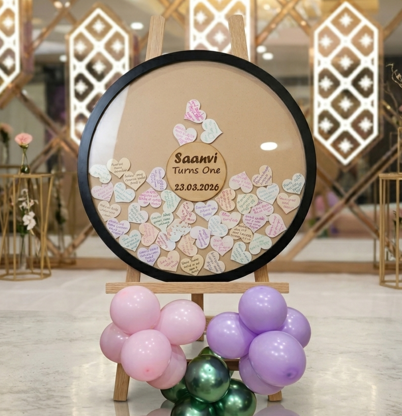 Personalized Wish Board DropBox with Heart Notes | Acrylic Custom Guest Message Board for Special Occasions | Wooden Keepsake Display