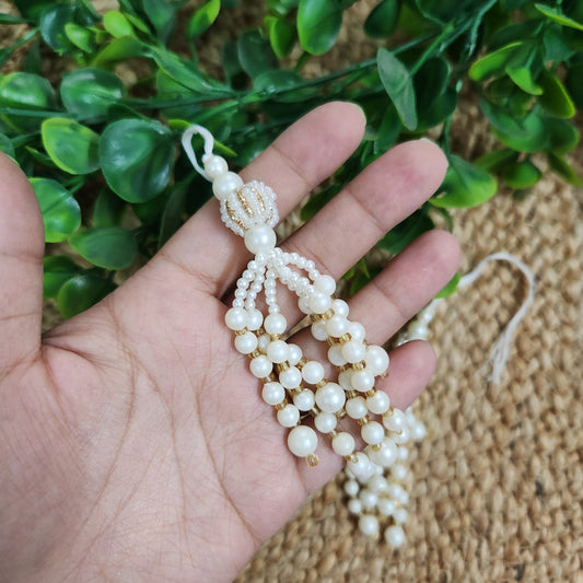 White Pearl Latkan Hanging 2 - Elegant Diwali Decoration