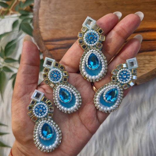 Ethnic Bead & Pearl Patch 5pcs - Elegant HandCrafted Diwali DIY Booti Decoration