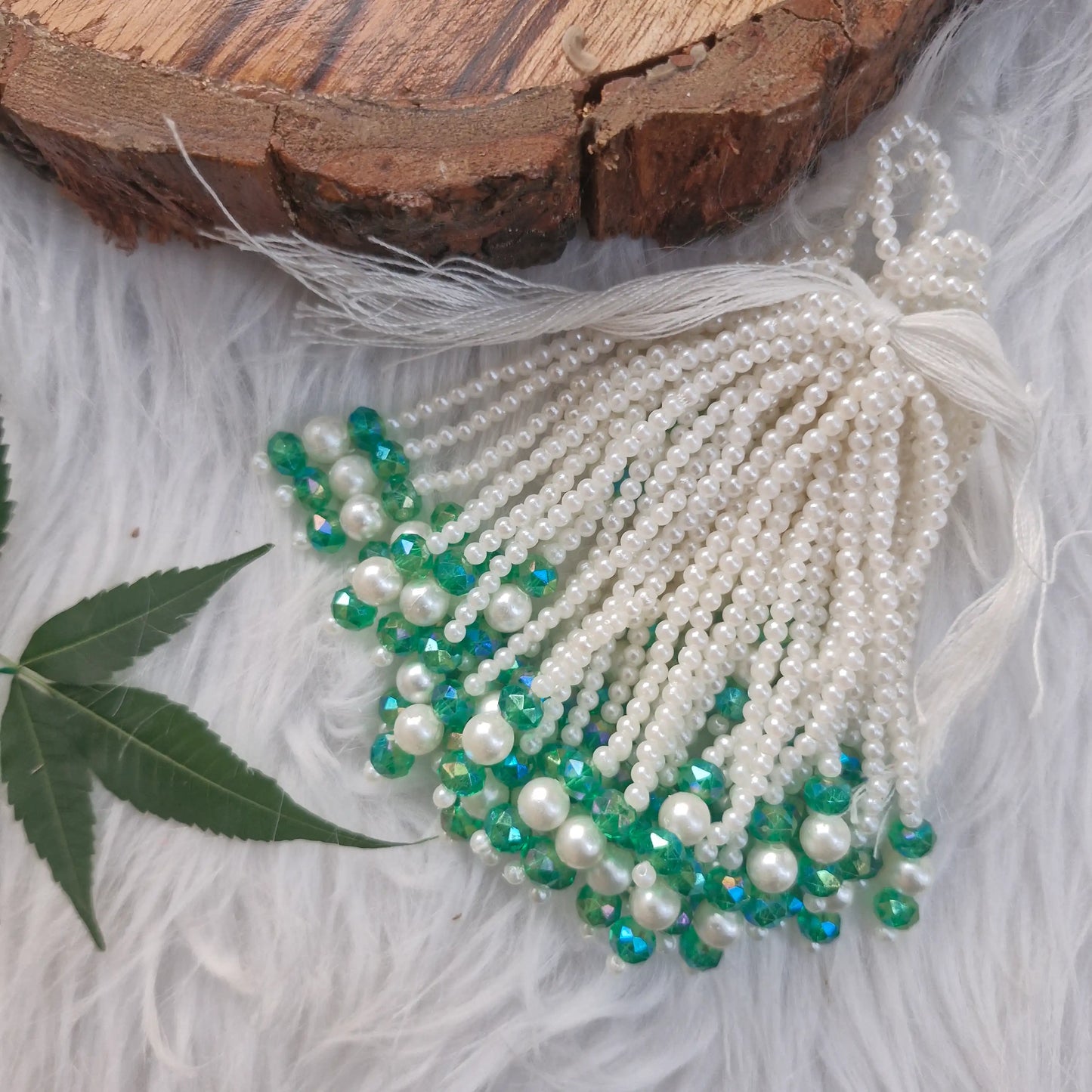 White Moti Pearls Latkan Diwali Decoration 10 pcs - Pearl Beads Latkans for Jewellery and Crafts