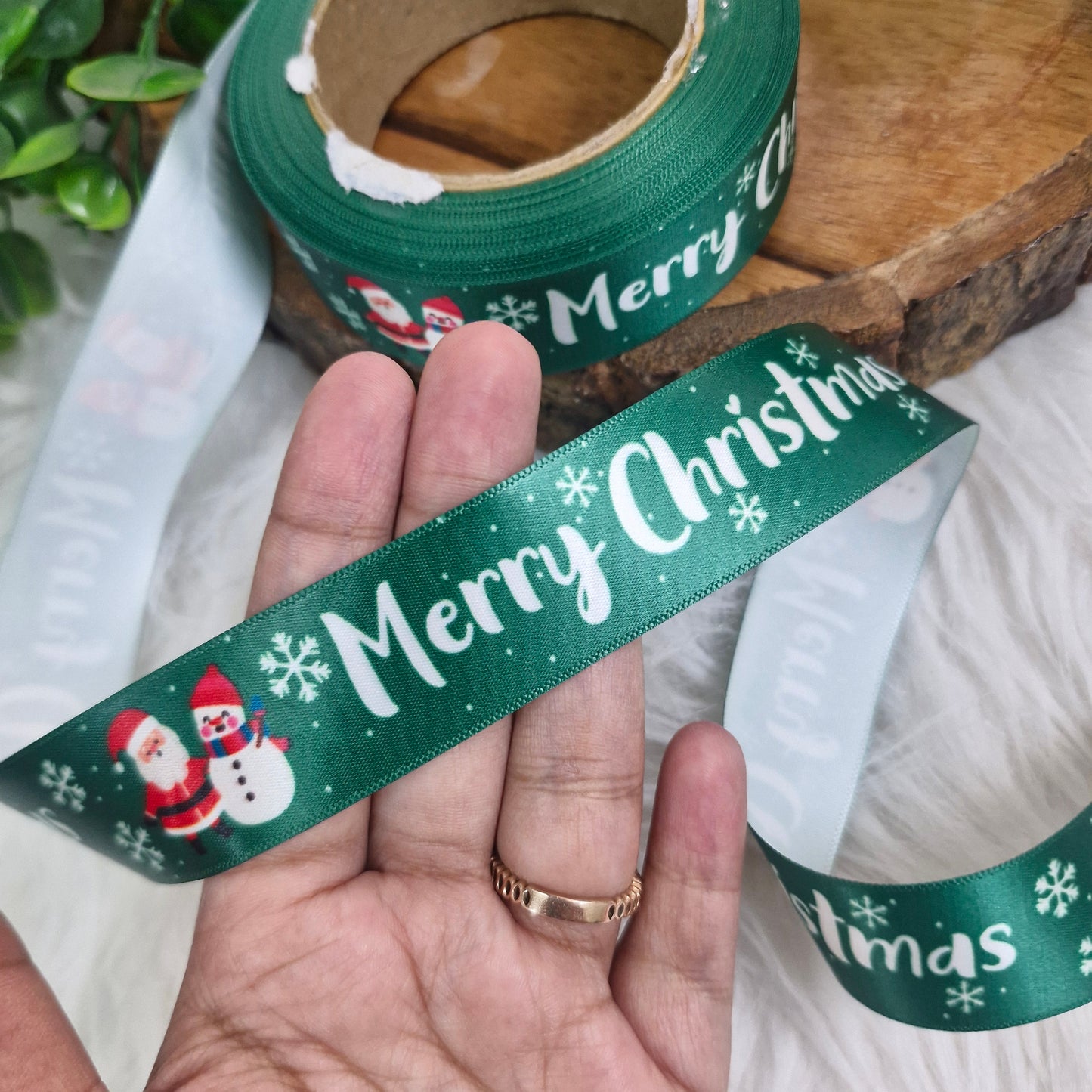 Christmas Special Satin Ribbon - Xmas Decorative Ribbon for Gift Wrapping, Crafts & Events