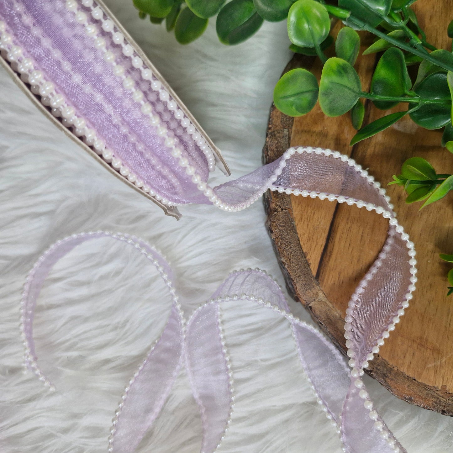 1 Inch Frill Pearl Organza Ribbon - Decorative Ribbon for Gift Wrapping, Crafts & Events