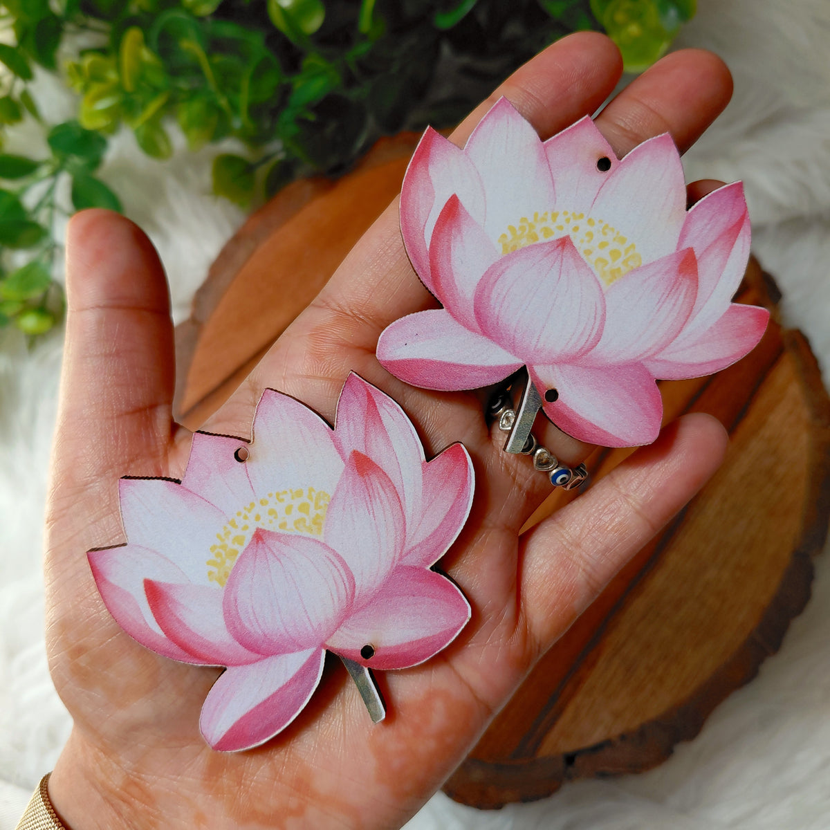 MDF Lotus Flower - Printed Wooden Ethnic Cutouts - Diwali DIY Decoratives