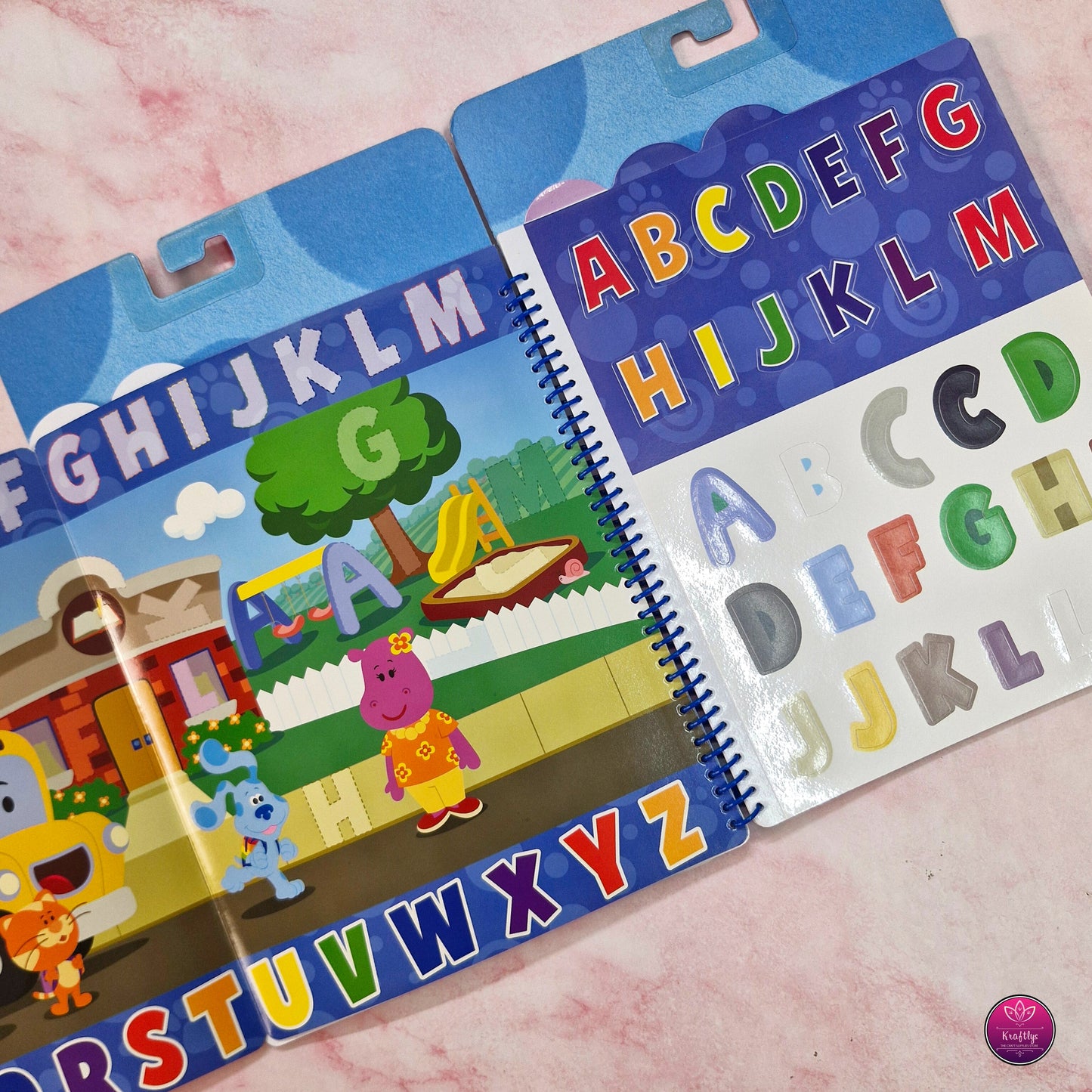 Children's alphabet book with colorful illustrations