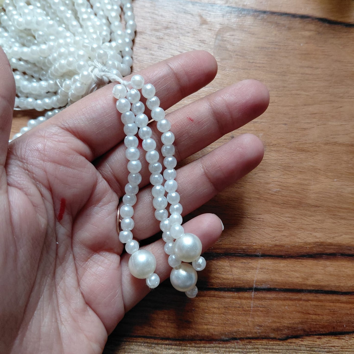 White Pearl Beads Premium Latkan Diwali Decoration 10 pcs - Pearl Beads Latkans for Jewellery and Crafts