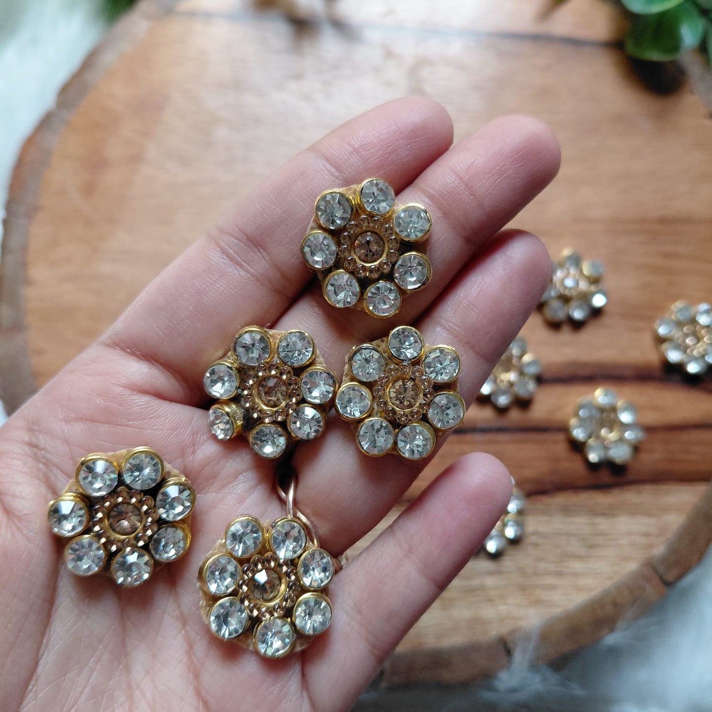 Ethnic Round Flower Patch small 5 pcs - Elegant HandCrafted Diwali DIY Booti Decoration