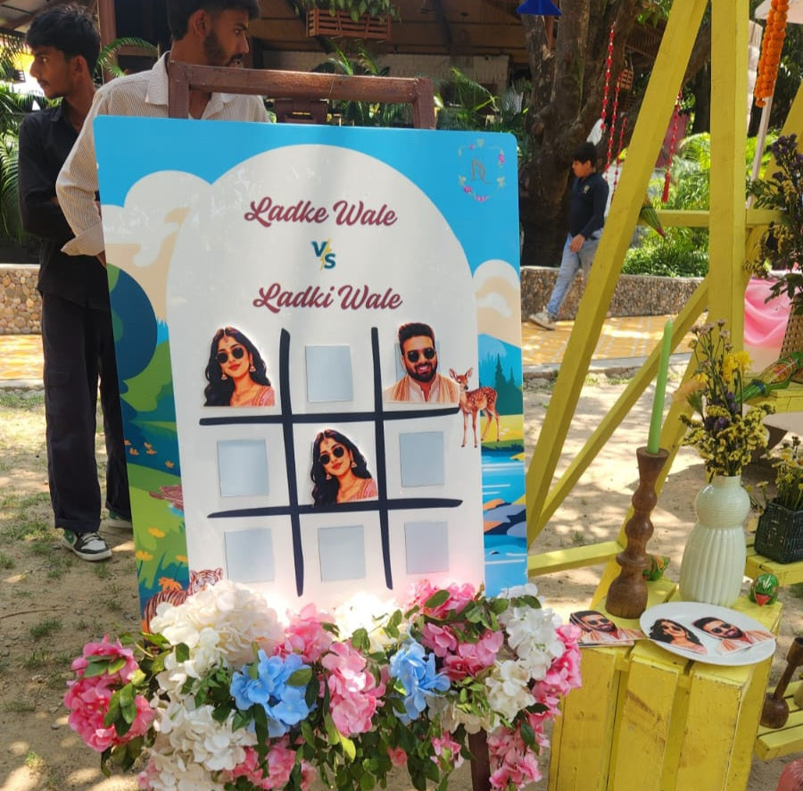 Personalized 'Tic Tac Toe' Acrylic Game Board for Wedding Birthdays & Mehendi Fun | Customized Couple Party Game