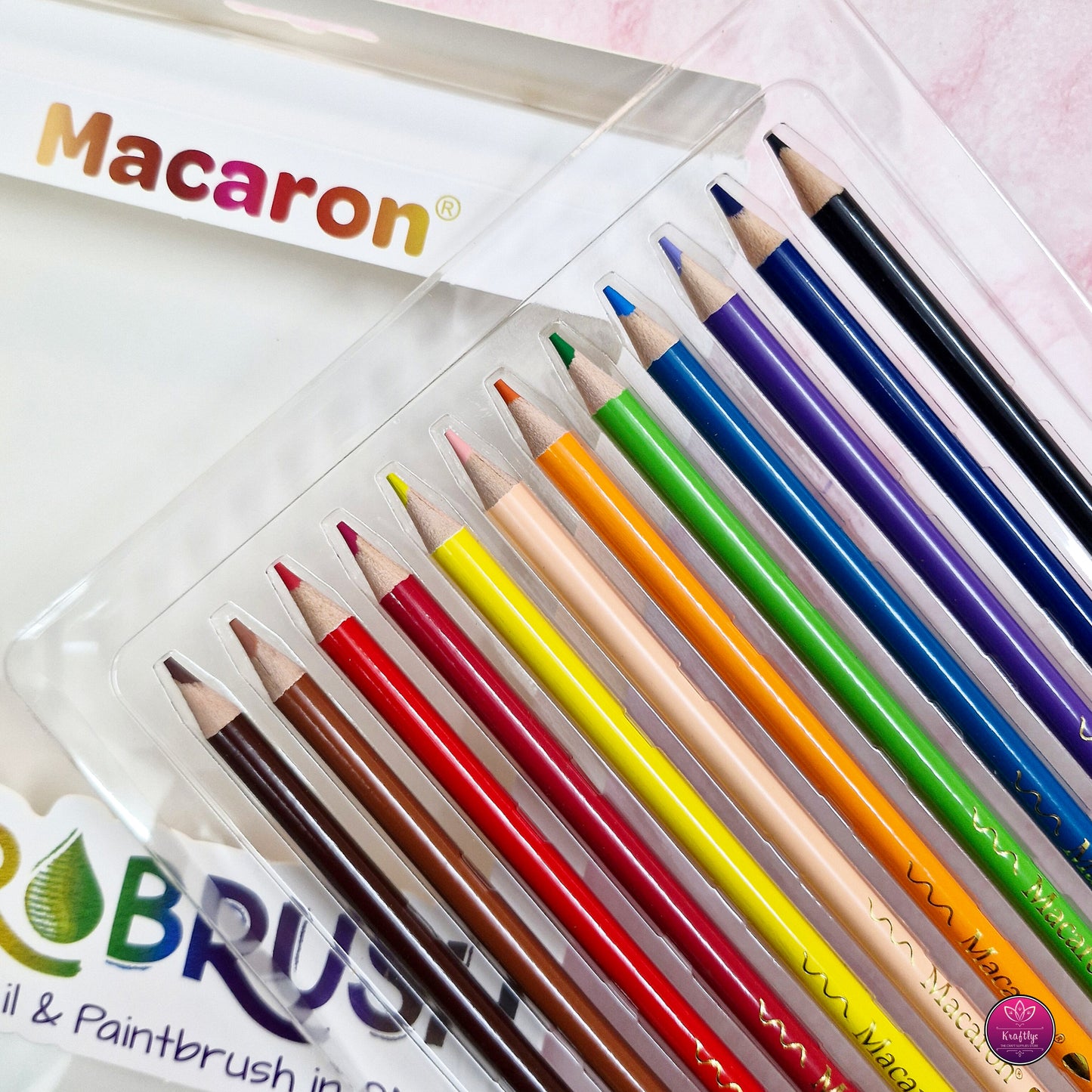 Macaron ColorBrush – 2-in-1 Watercolor Pencil & Paintbrush Set (12 Colors)