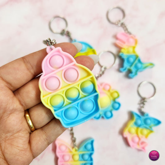 Set Of 4 - Mini Pastel Pop It Keychains – Cute & Colorful Fun!
