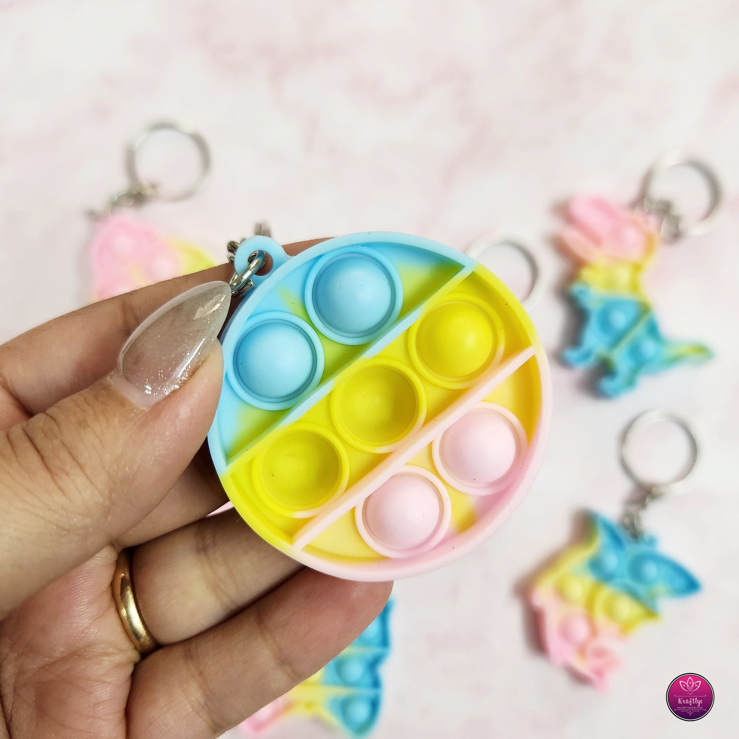 Set Of 4 - Mini Pastel Pop It Keychains – Cute & Colorful Fun!