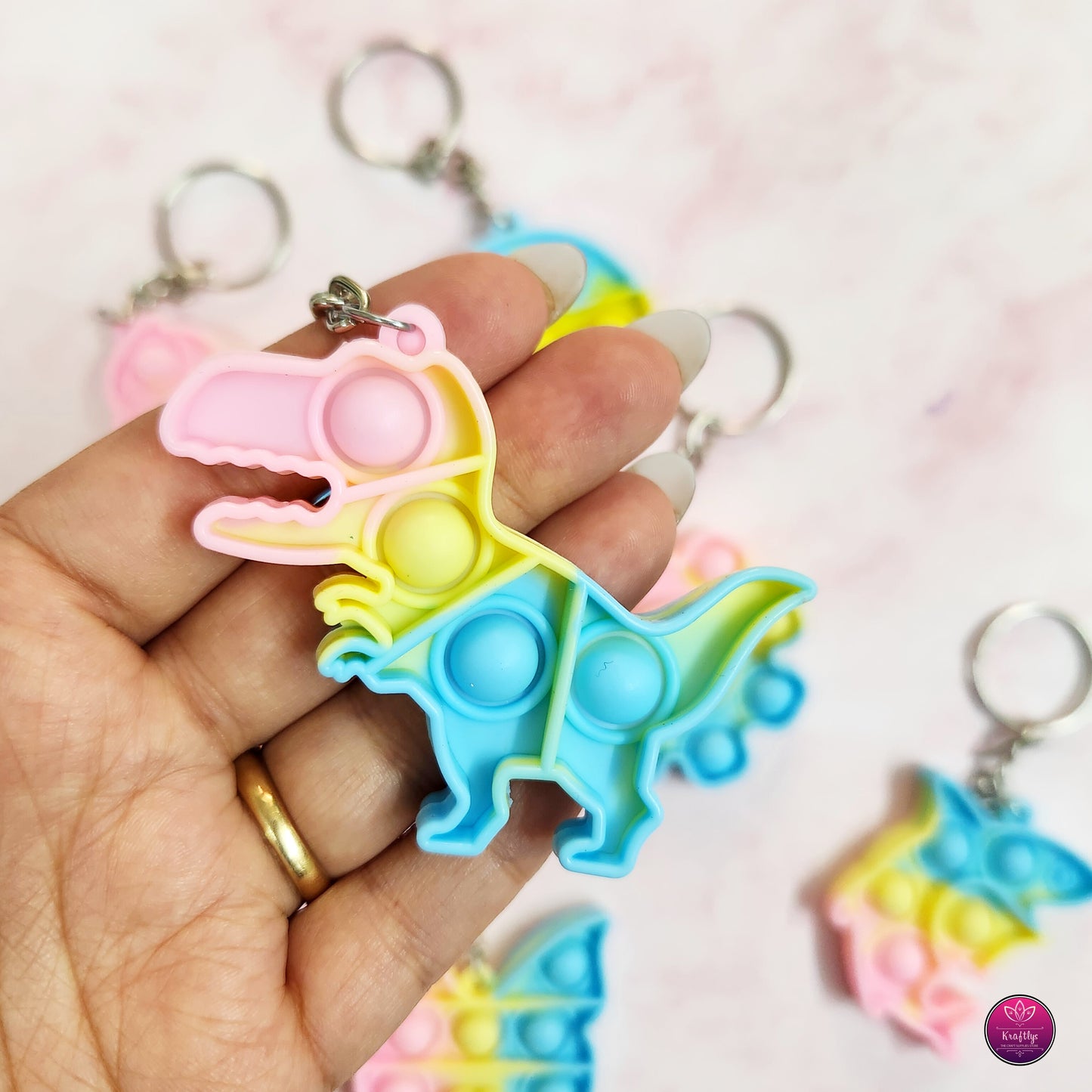 Set Of 4 - Mini Pastel Pop It Keychains – Cute & Colorful Fun!