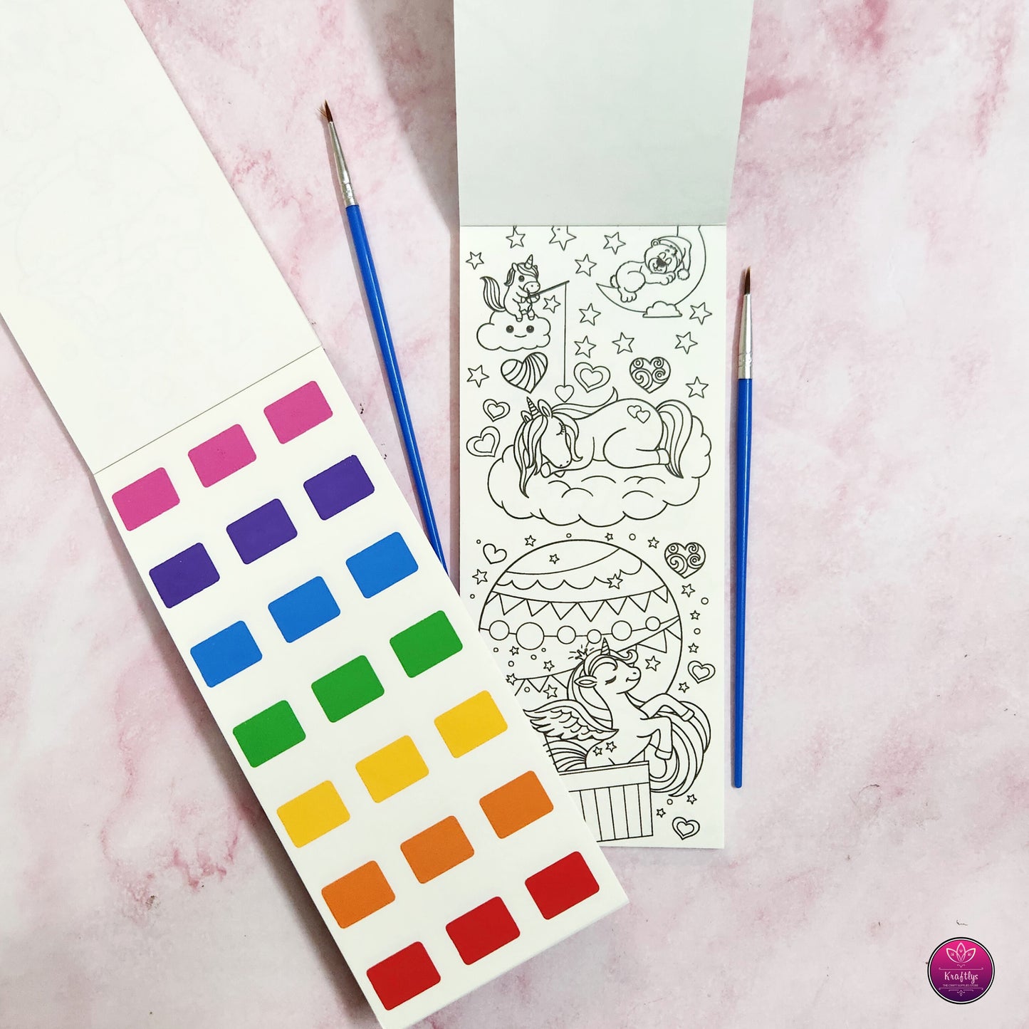 DIY WATERCOLOR THEME PAINTING BOOK - MAGICAL UNICORNS