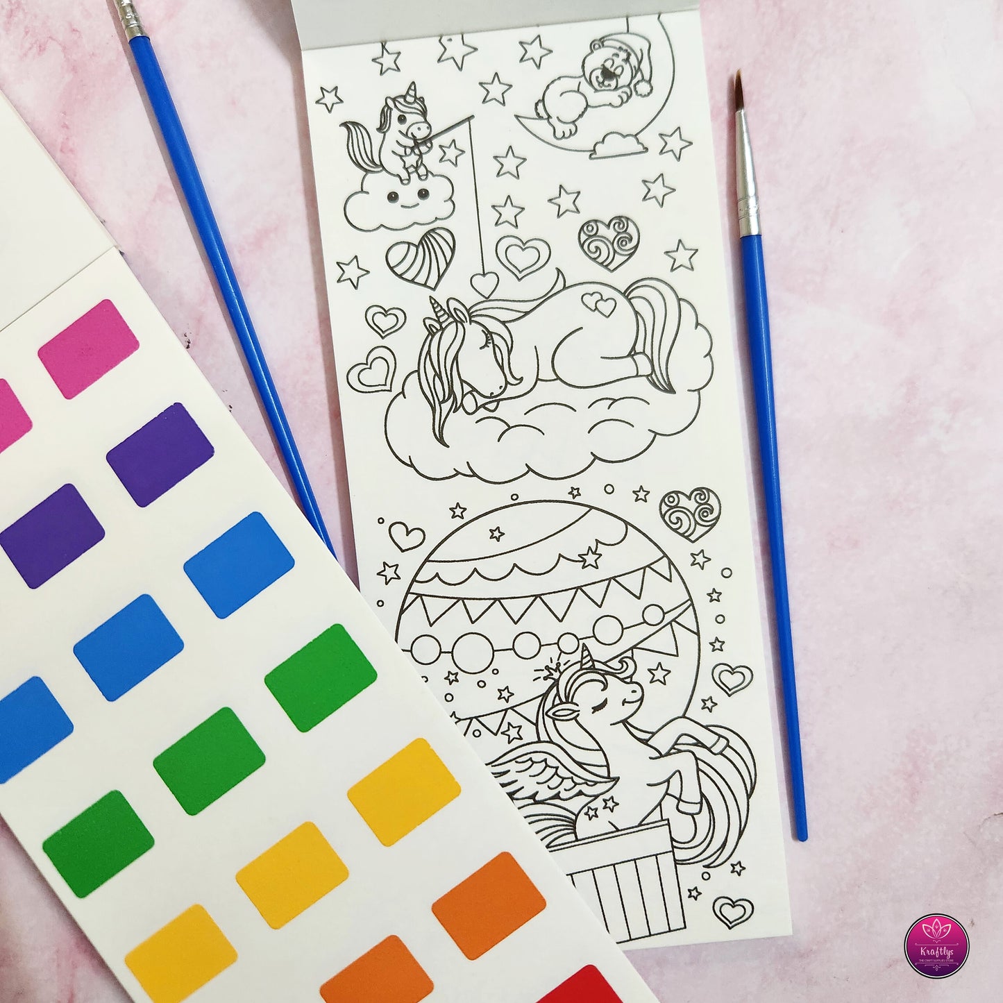 DIY WATERCOLOR THEME PAINTING BOOK - MAGICAL UNICORNS
