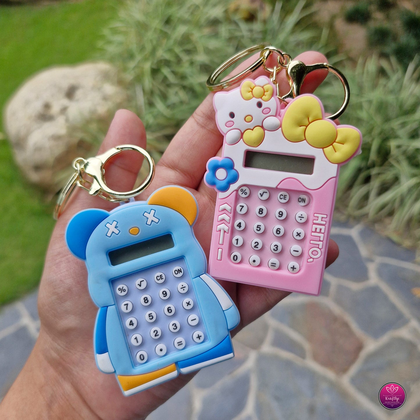 MINI KAWAII CALCULATOR KEYCHAIN WITH MAZE GAME