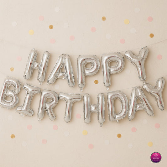 Happy Birthday Foil Letter Balloons – Shiny Banner Decoration for Parties & Celebrations