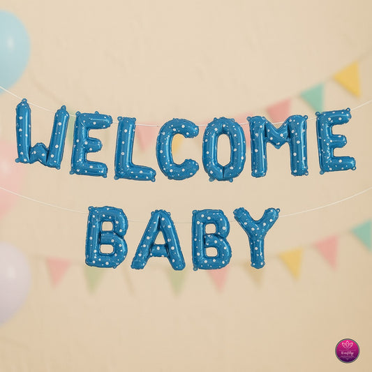 Welcome Baby Foil Letter Balloon Set – Adorable Baby Shower & Newborn Party Decorations