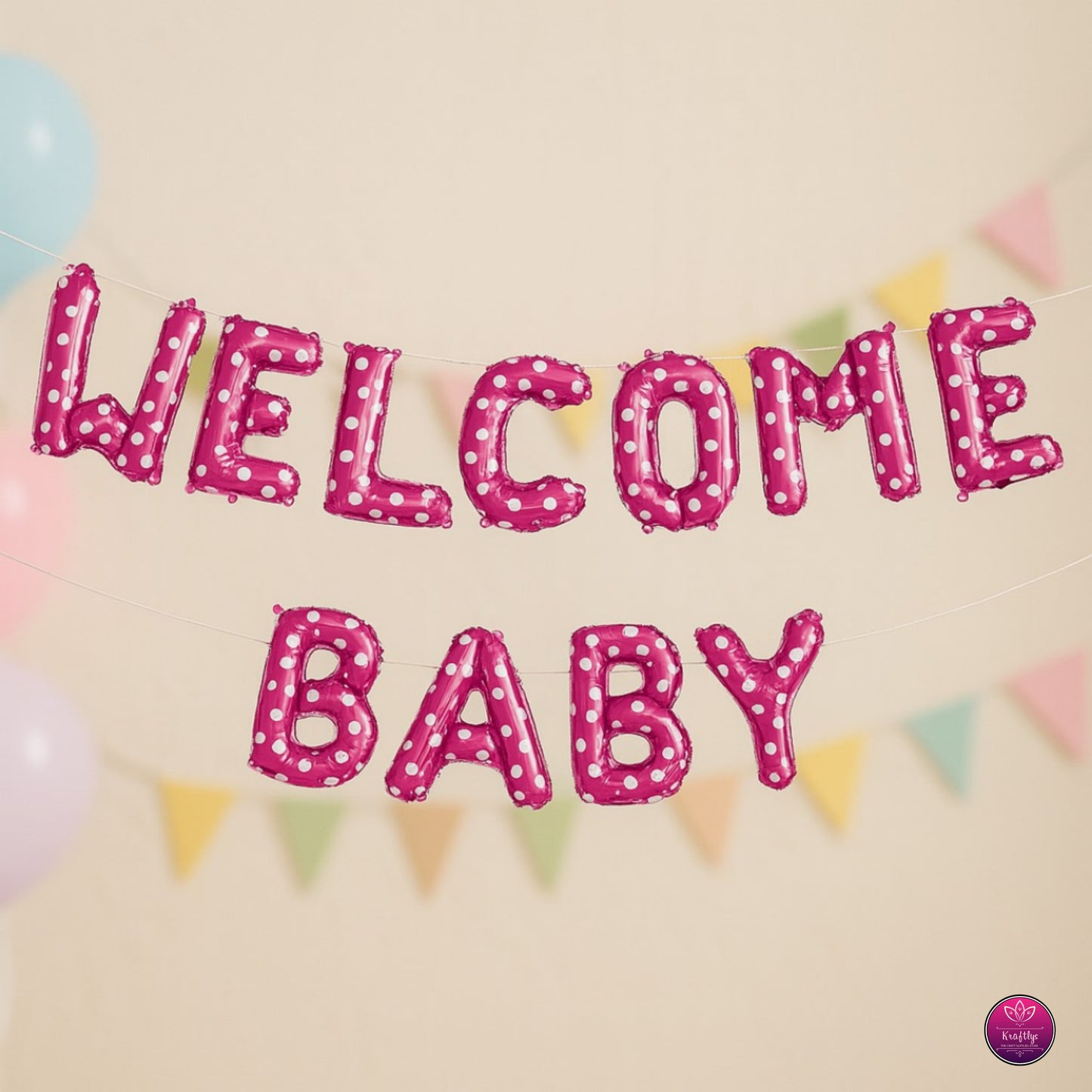 Welcome Baby Foil Letter Balloon Set – Adorable Baby Shower & Newborn Party Decorations
