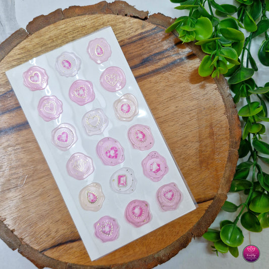 3D CUTE TRANSPARENT PINTERESTY WAX STAMP STICKER - WATERPROOF PVC STICKER