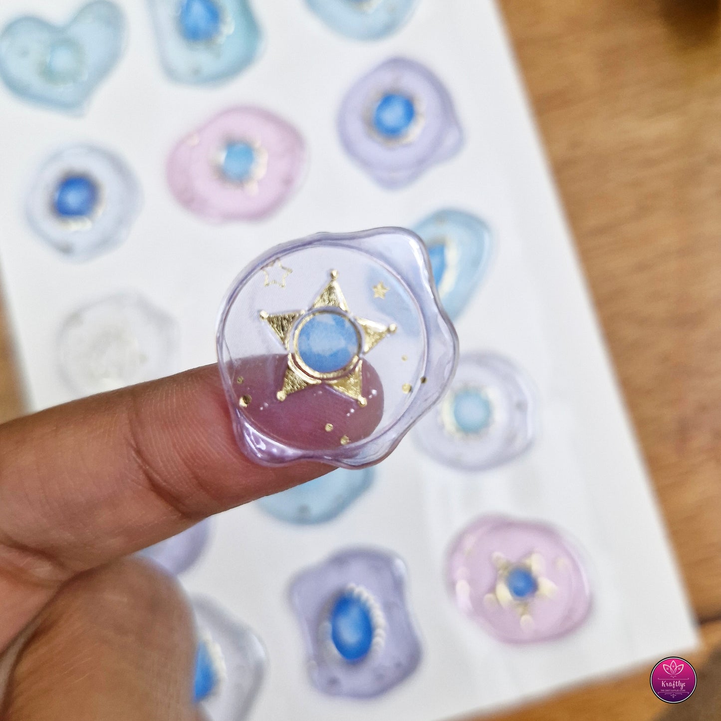 3D CUTE TRANSPARENT PINTERESTY WAX STAMP STICKER - WATERPROOF PVC STICKER