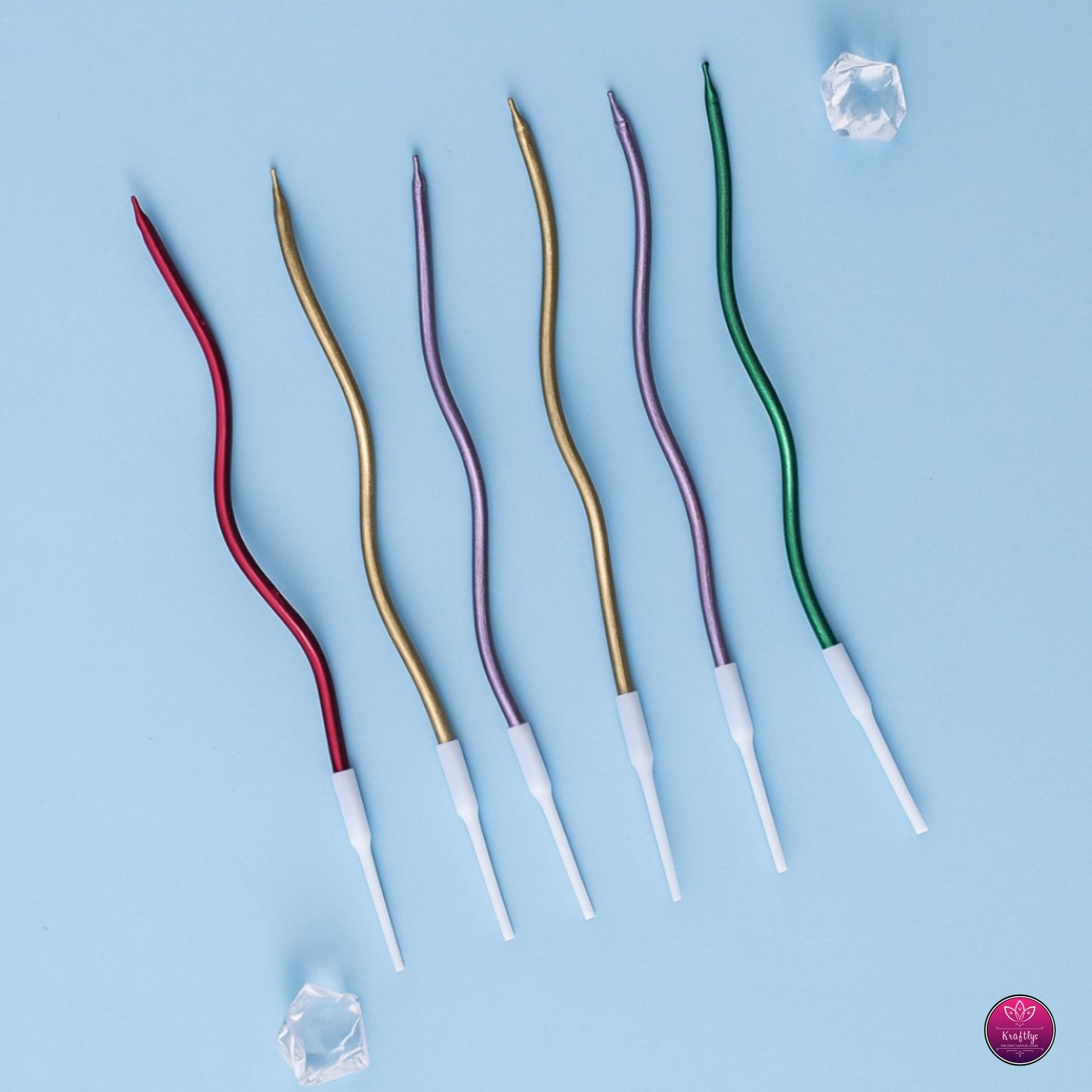 Spiral Birthday Candles for Cake - Gold, Silver & Colorful Celebration Candles