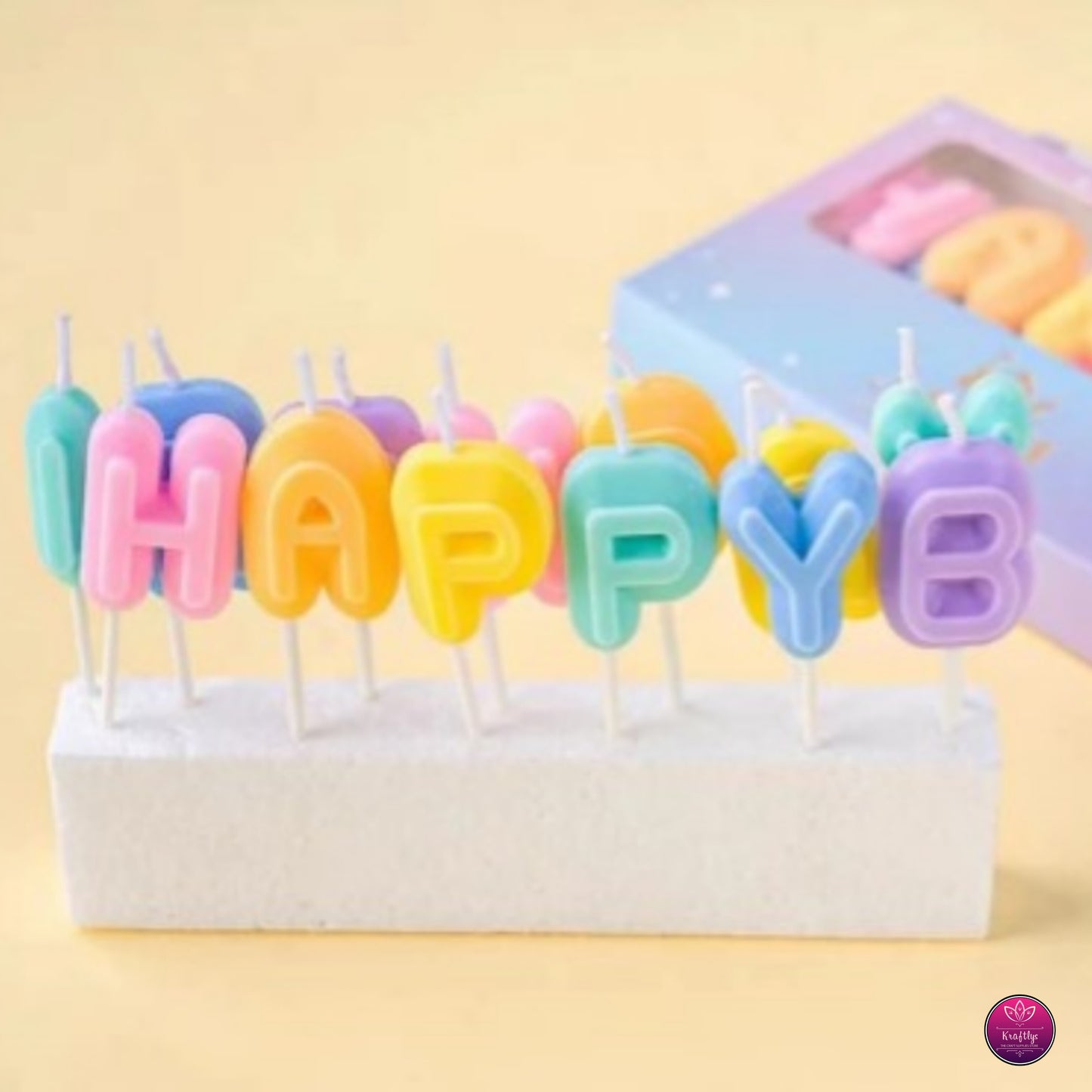 Pastel Happy Birthday Letter Candles - Birthday Celebration Candles