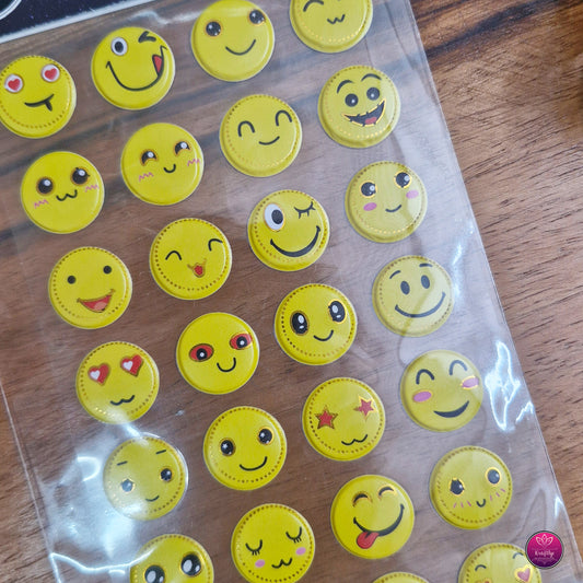 3D SMILEY STICKER - BIG - CUTE PINTERESTY EMOTICON SMILEYS