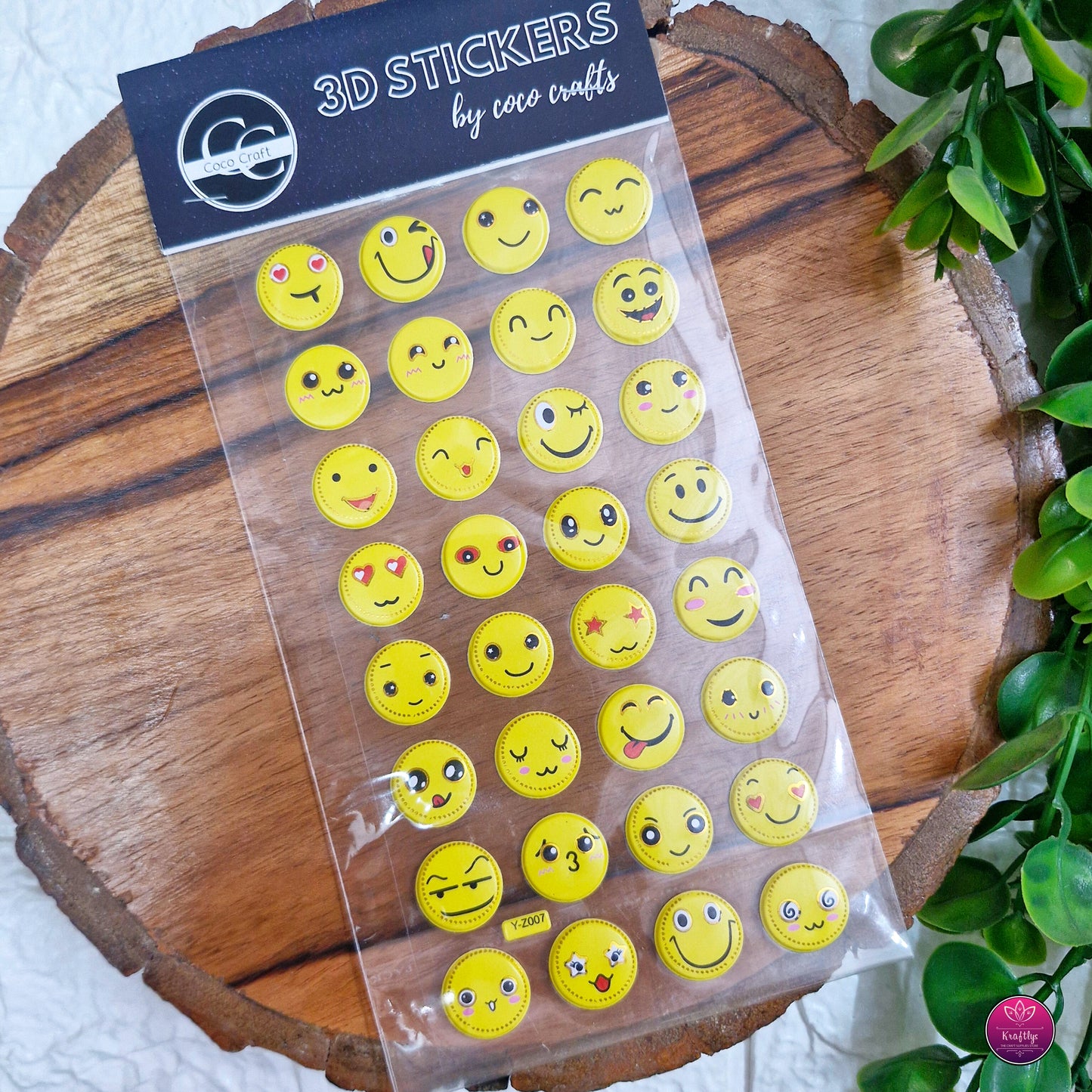 3D SMILEY STICKER - BIG - CUTE PINTERESTY EMOTICON SMILEYS