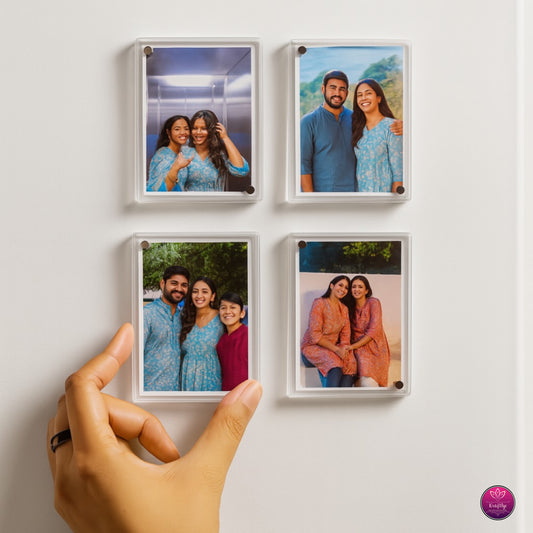 Magnetic Acrylic Photo Frame Small – Cute Fridge Memory Holder Magnet