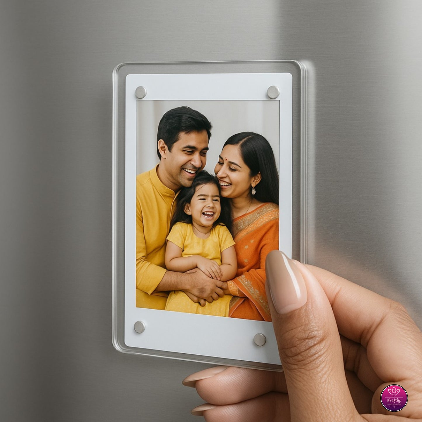 Magnetic Acrylic Photo Frame Small – Cute Fridge Memory Holder Magnet