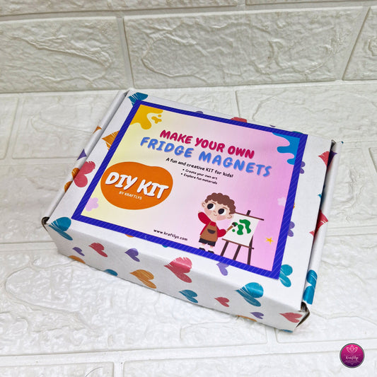 DIY Fridge Magnet Craft Kit for Kids – Butterfly Theme MDF Set with Markers & Magnets