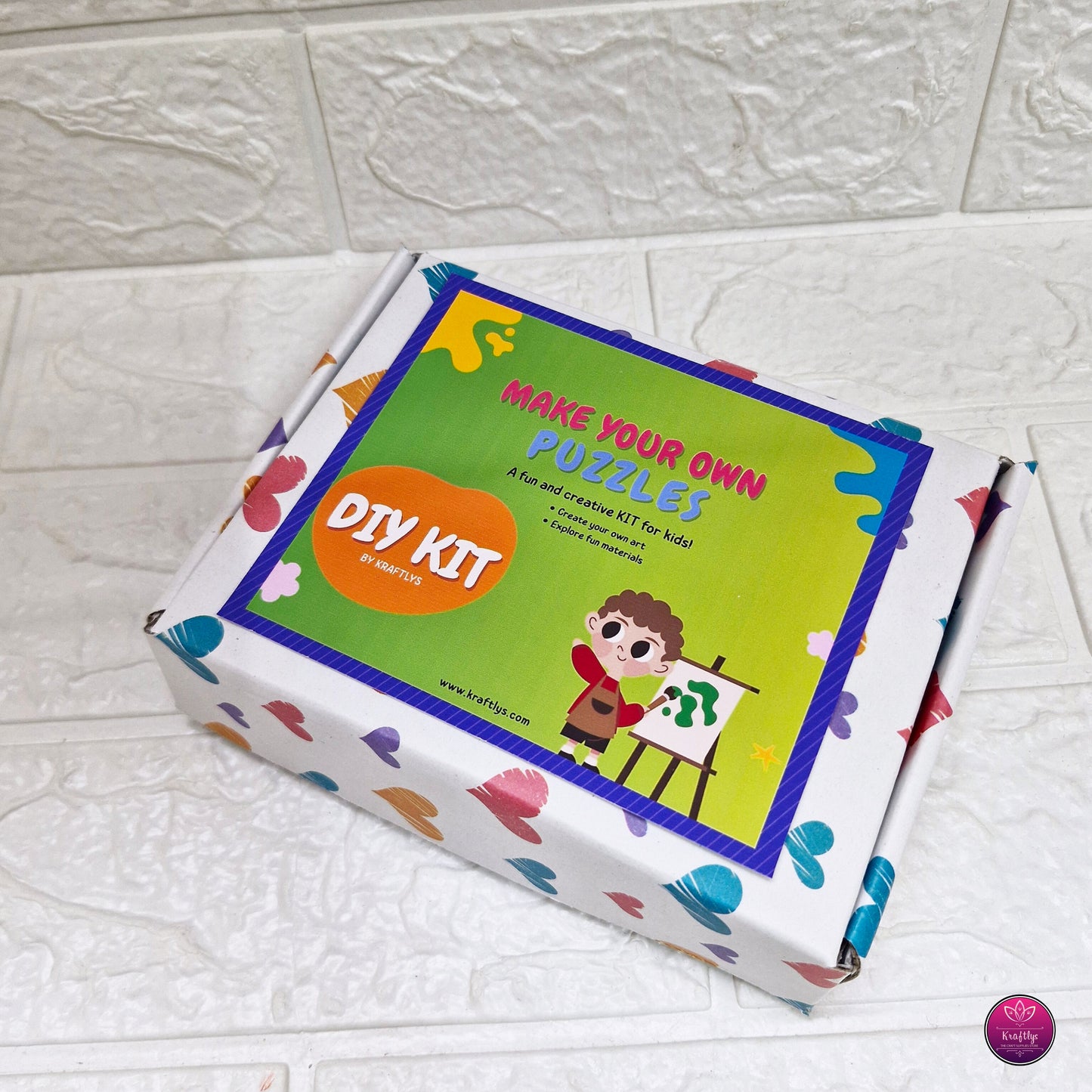 DIY Unicorn Puzzle Painting Kit for Kids – Wooden Jigsaw Puzzle with Paints, Brush & Marker – Creative Craft Activity Box