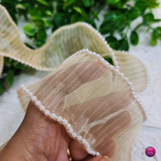 2 Inch Elegant Pearl Organza Ribbon - Decorative Ribbon for Gift Wrapping, Crafts & Events