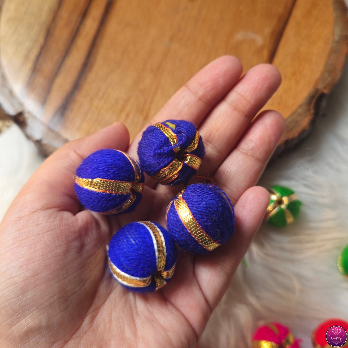 Gota Thread Balls 20mm Diwali Decoration 20 pcs - DIY Jewellery and Crafts