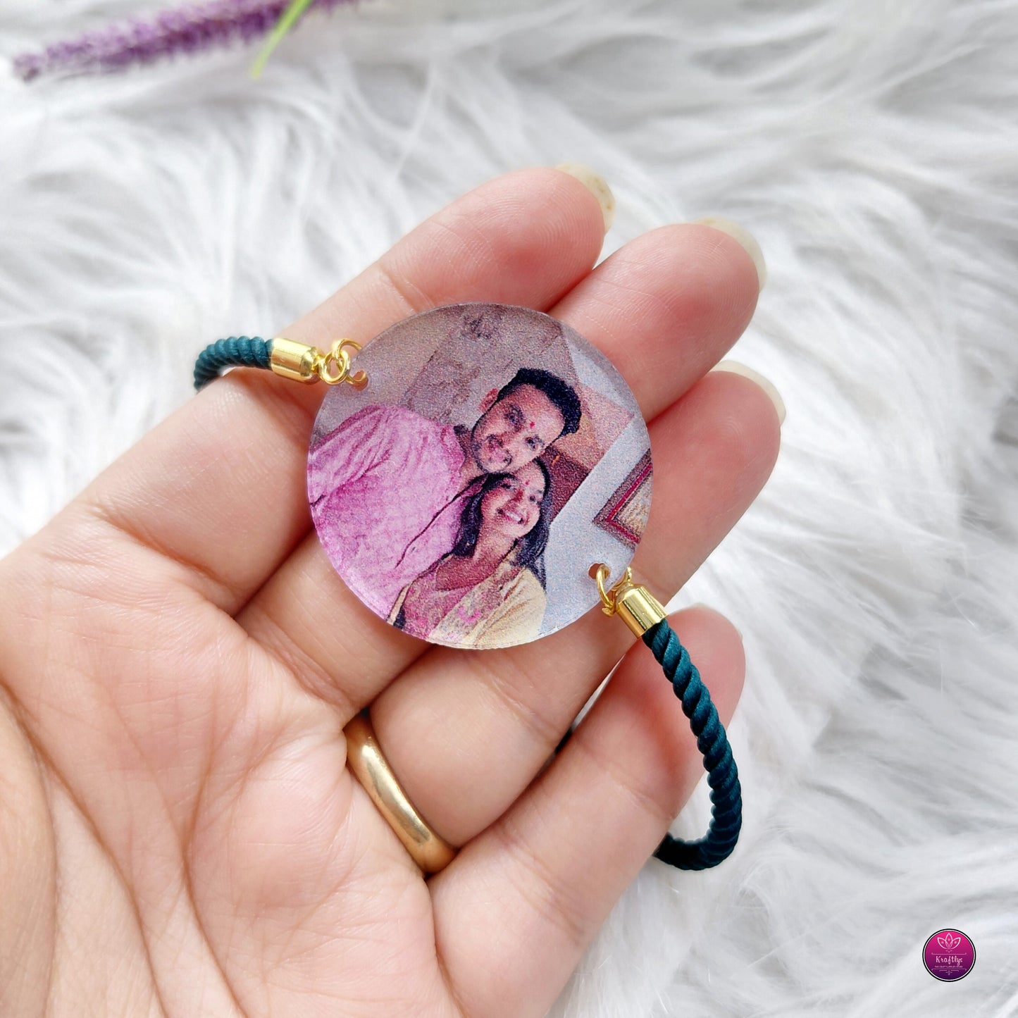 Personalized Acrylic Photo Rakhi Premium Bracelet- Custom Picture Brother Rakhi