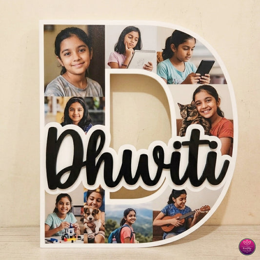 Personalized Alphabet Name Acrylic Photo Collage | Custom Initial Photo Frame