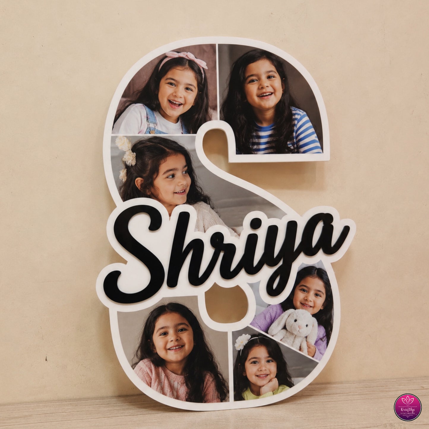 Personalized Alphabet Name Acrylic Photo Collage | Custom Initial Photo Frame