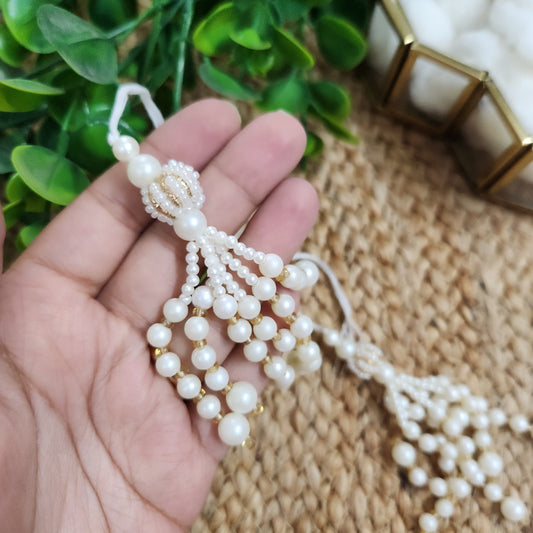 White Pearl Latkan Hanging 2 - Elegant Diwali Decoration