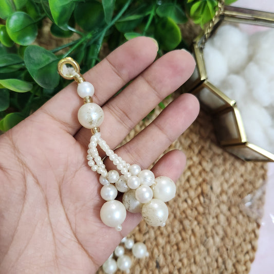 White Pearl Latkan Hanging - Elegant Diwali Decoration