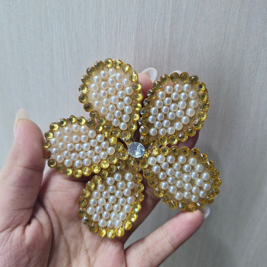Pearl & Stone Flowers Embellishment - Elegant Diwali Decoration