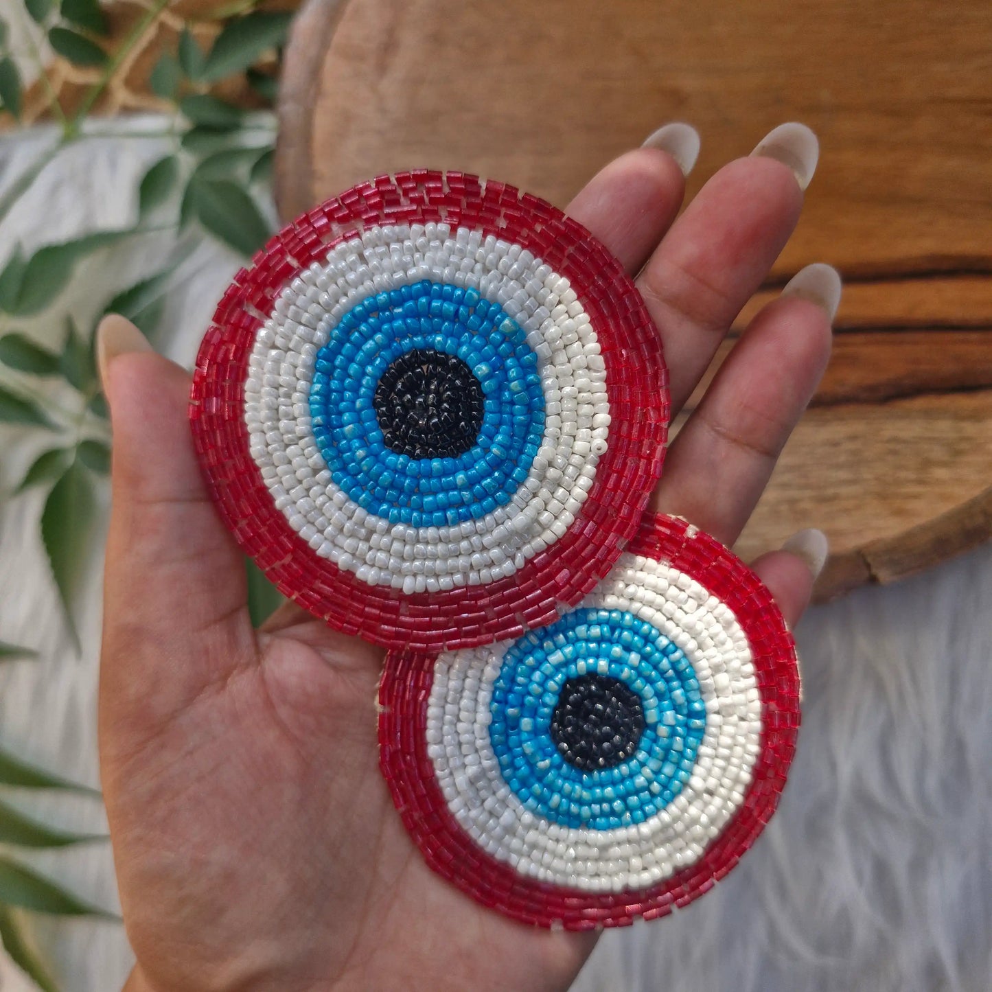 Beaded Evil Eye Patch 2pcs - Elegant HandCrafted Diwali DIY Booti Decoration