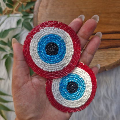Beaded Evil Eye Patch 2pcs - Elegant HandCrafted Diwali DIY Booti Decoration