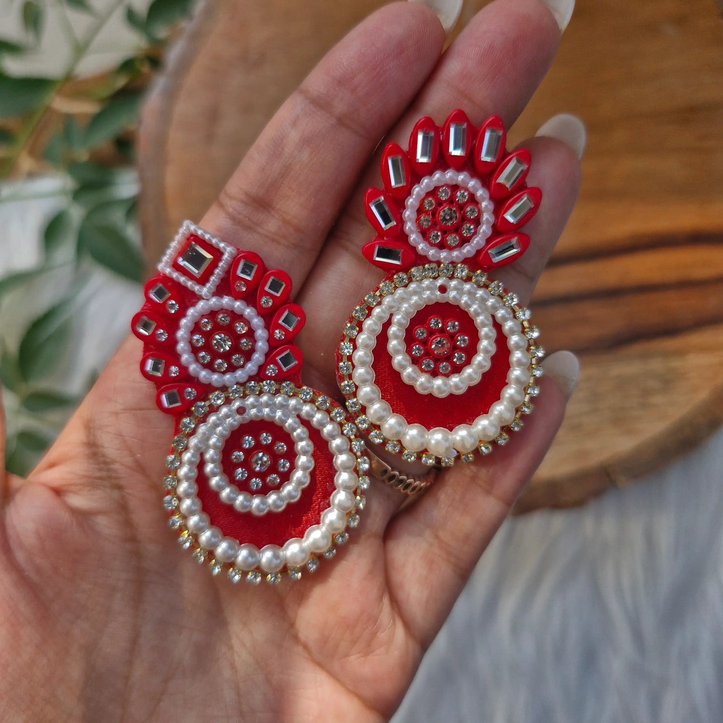 Ethnic Bead & Pearl Patch 5pcs - Elegant HandCrafted Diwali DIY Booti Decoration