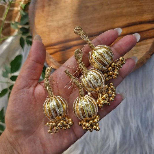 Golden Latkan Diwali Decoration 5 pcs - Beads Latkans for Jewellery and Crafts