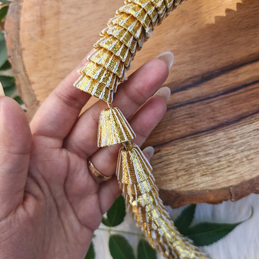 Golden Gota Cone for Diwali Decoration 10 pcs - Latkans for Jewellery and Crafts