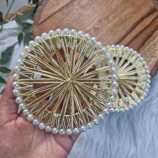 Big Gota & Pearl Chakra Bangle Ring Diwali Decoration 2 pcs - Bangles for Jewellery and Crafts