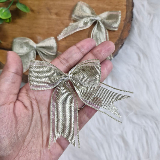 Shimmery DIY Craft Bows: Gold Ribbon Bow 5pcs - Decorative Gift Wrapping