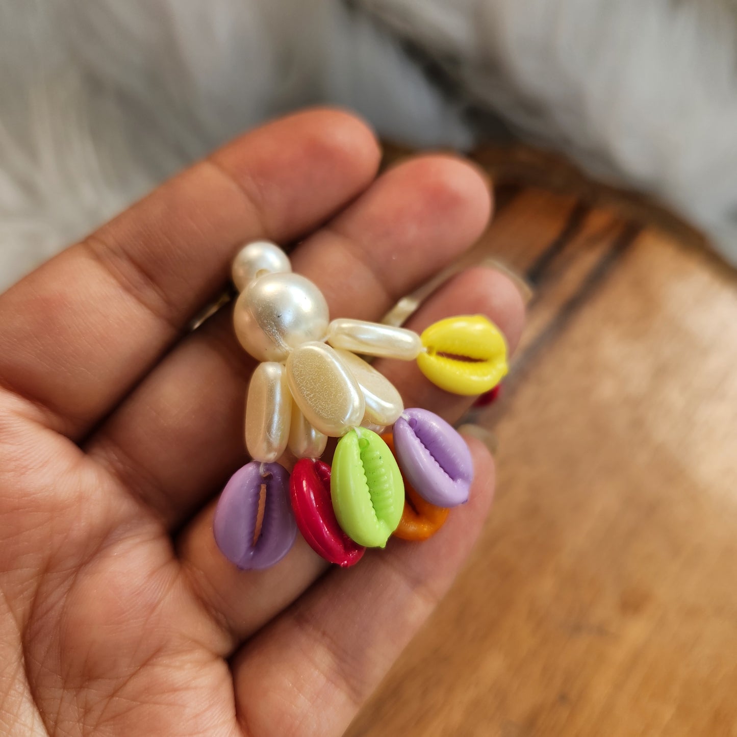 Mini Colorful Shell Tassel Latkan Diwali Decoration 10 pcs - Pearl Beads Latkans for Jewellery and Crafts