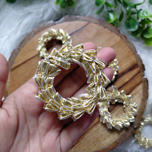 Mini Golden Gota Wrapped Bangle Ring Diwali Decoration 10 pcs - Golden Bangles for Jewellery and Crafts