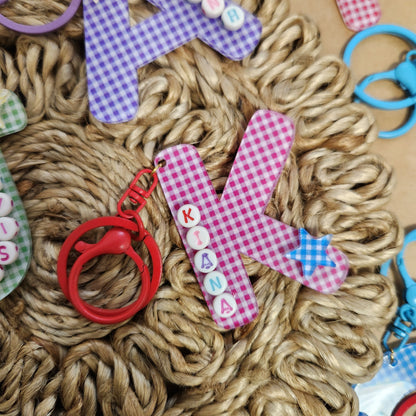 Personalized Alphabet Bag Charms Keychain for Kids