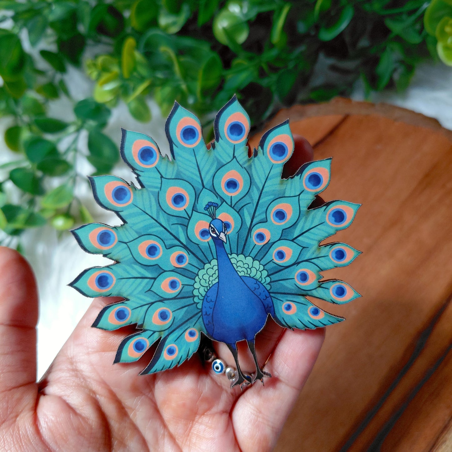 MDF Peacock Figurine - Printed Wooden Ethnic Cutouts - Diwali DIY Decoratives
